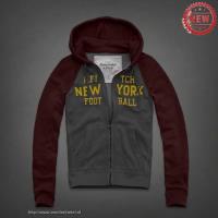 heren abercrombie and fitch pullover full-zip rode wijn grijs new york football Low Cost Goedkope qj4d8732